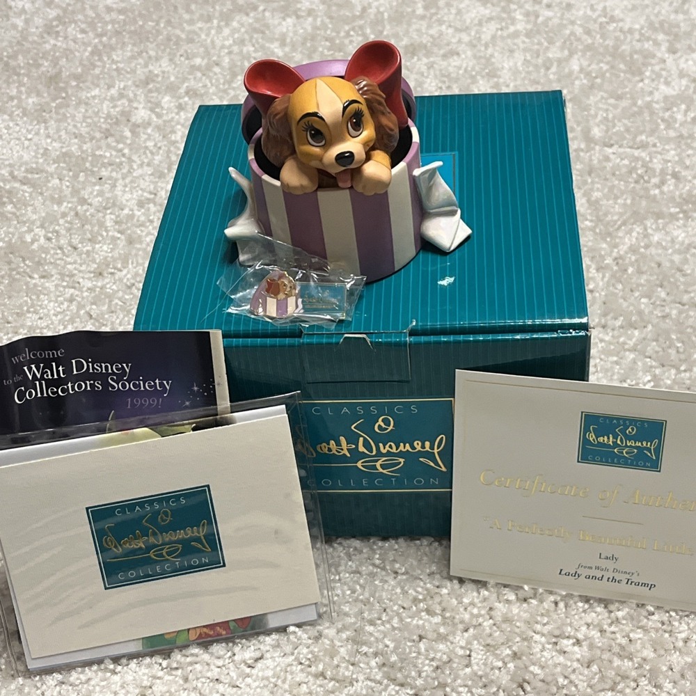 WDCC A Perfectly Beautiful Little Lady From Lady & The Tramp With Box COA & Pin